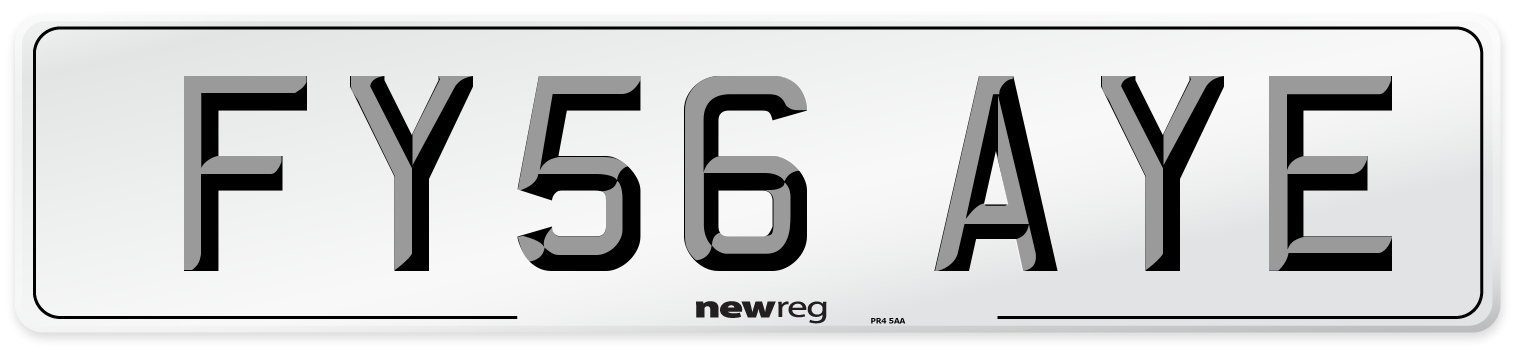 FY56 AYE Number Plate from New Reg